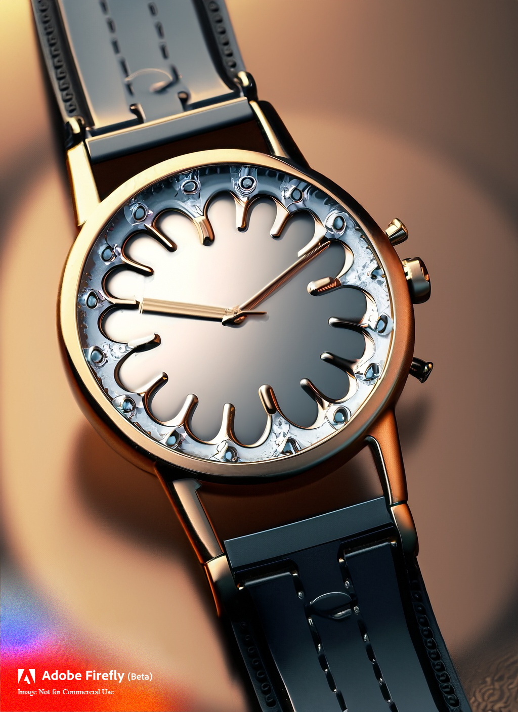 Elegant Gold-Silver Smart Watch
