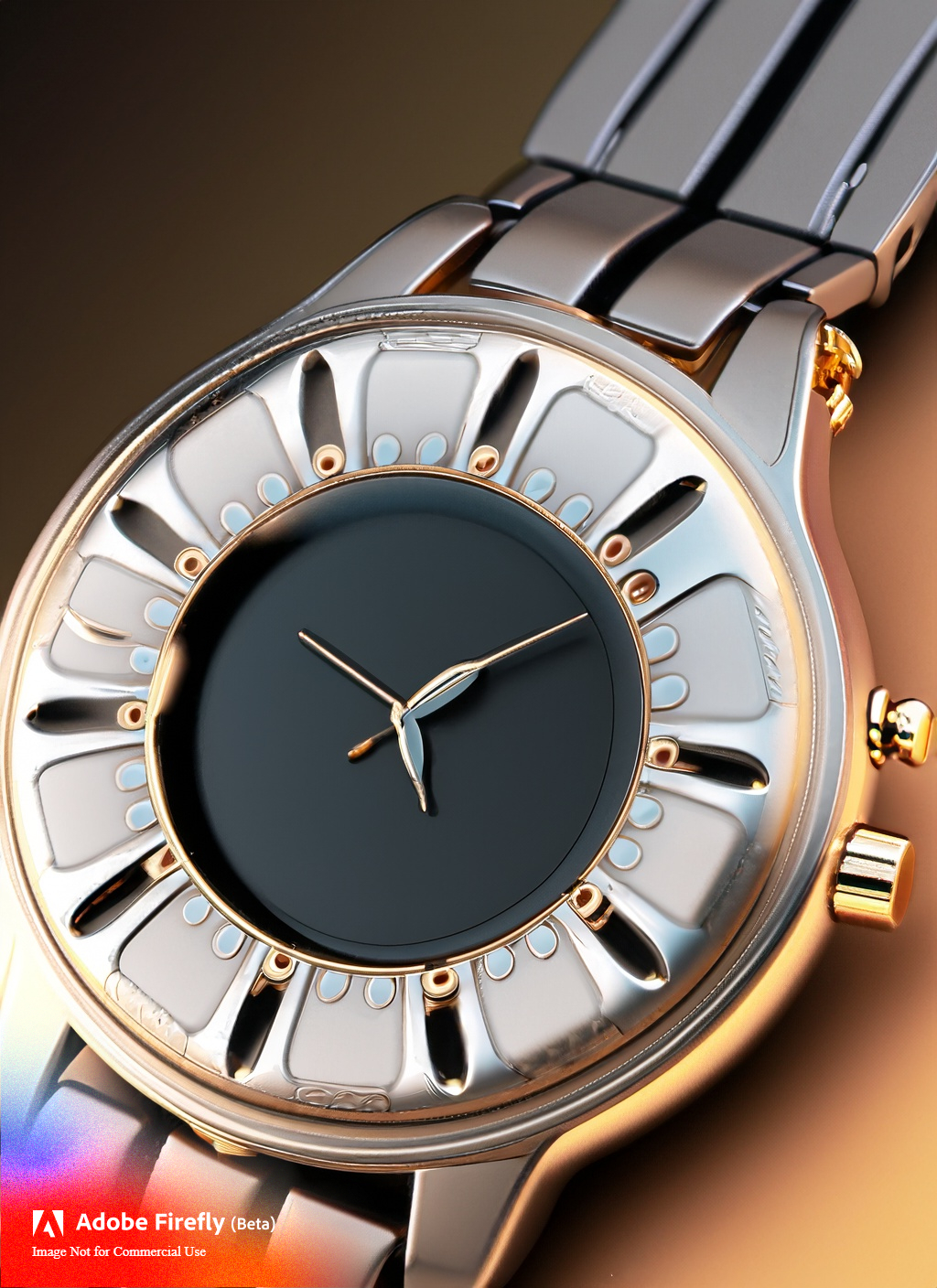Royal Silver-Gold Smart Watch