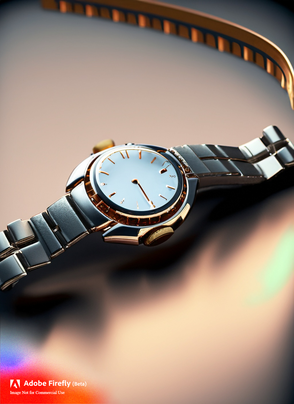 Regal Gold-Silver Smart Watch